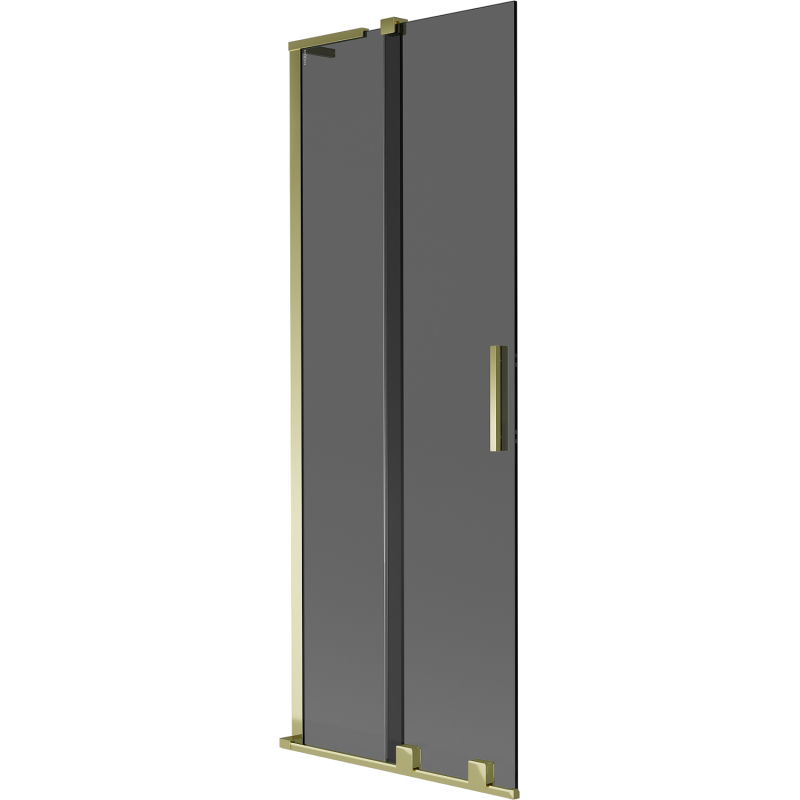 Mexen Velar L vonios ekrano 2-dalių stumdomas 75 x 150 cm, grafitas, auksinis - 896-075-003-41-50