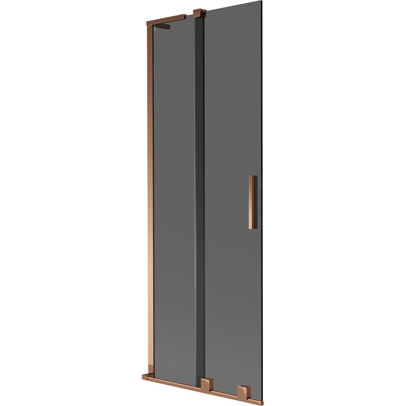 Mexen Velar L vonios pertvara, 2 sparnų, stumdomas, 75 x 150 cm, grafitas, rožinis auksas - 896-075-003-41-60