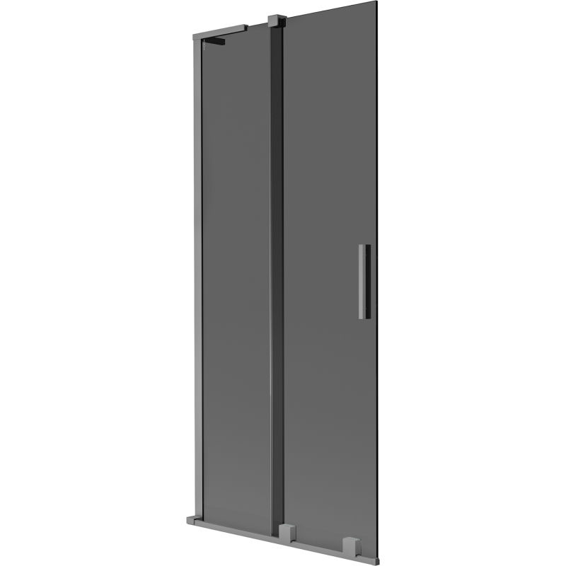 Mexen Velar L vonios užuolaida, 2 sparnai, stumdomi 80 x 150 cm, grafitas, gun metal - 896-080-003-41-95