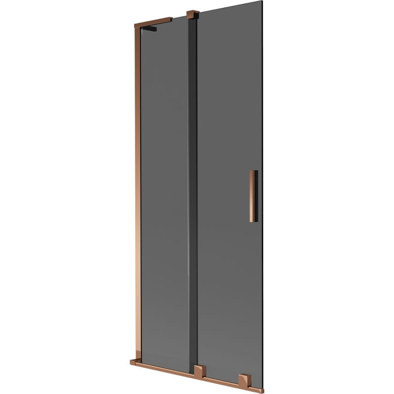 Mexen Velar L vonios ekranas, 2-dalių stumdomas 85 x 150 cm, grafitas, rožinis auksas - 896-085-003-41-60