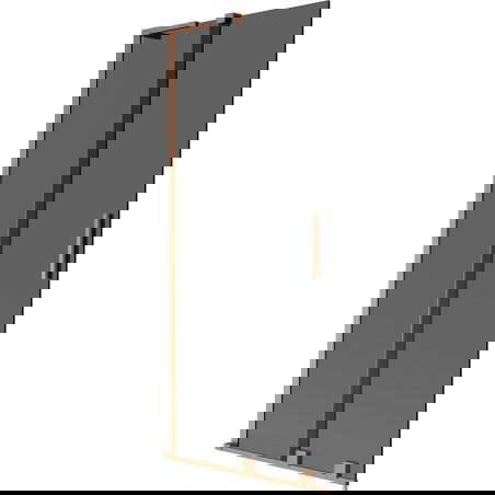 Mexen Velar L vonios sienelė 2-jų durų stumdomos 85 x 150 cm, grafitas, šlifuotas varis - 896-085-003-41-65