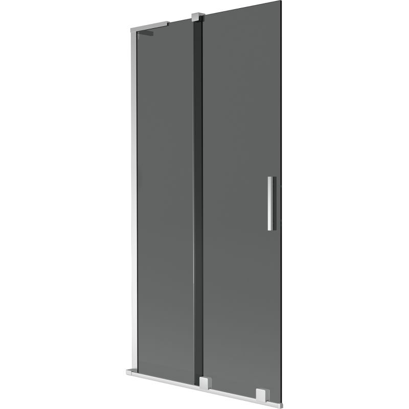 Mexen Velar L vonios pertvara 2 dalių stumdomas 90 x 150 cm, grafitas, chromas - 896-090-003-41-01