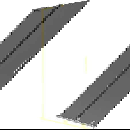 Mexen Velar L vonios pertvara, 2 dalių, stumdomas, 90 x 150 cm, grafitas, auksinė - 896-090-003-41-50