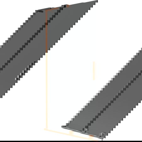 Mexen Velar L vonios ekranas, 2 dalių, stumdomas 90 x 150 cm, grafitas, rožinis auksas - 896-090-003-41-60