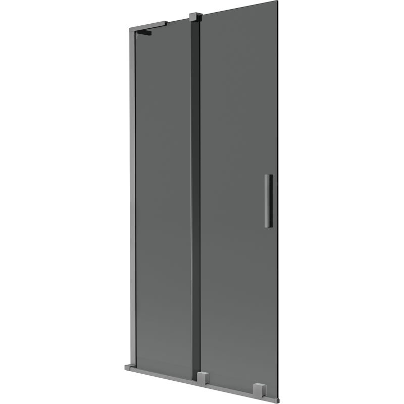 Mexen Velar L vonios ekranas, 2 sparnų, stumdomas 90 x 150 cm, grafitas, tamsus metalas - 896-090-003-41-95