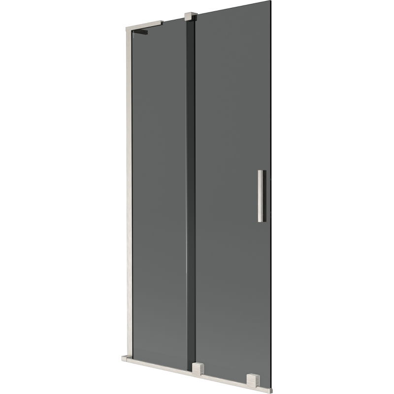 Mexen Velar L vonios pertvara 2-durų stumdomos 90 x 150 cm, grafitas, šlifuotas nikelis - 896-090-003-41-97