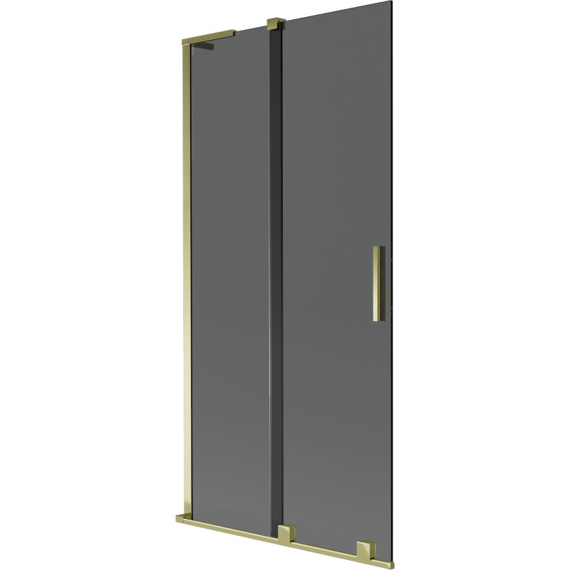 Mexen Velar L vonios ekranas 2-jų dalių stumdomas 95 x 150 cm, grafitas, auksinis - 896-095-003-41-50