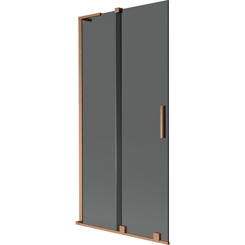 Mexen Velar L vonios ekrano 2-jų stumdomų durų 95 x 150 cm, grafitas, šlifuotas varis - 896-095-003-41-65