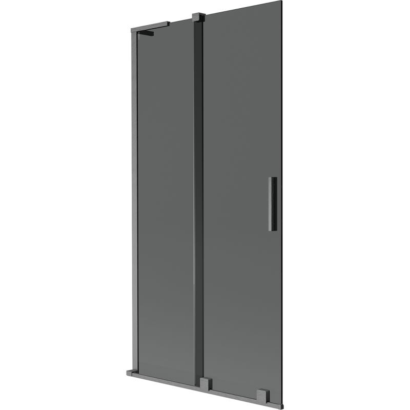 Mexen Velar L vonios ekranas, 2-dalių stumdomas 95 x 150 cm, grafitas, šlifuotas pistoletinis pilkas - 896-095-003-41-66