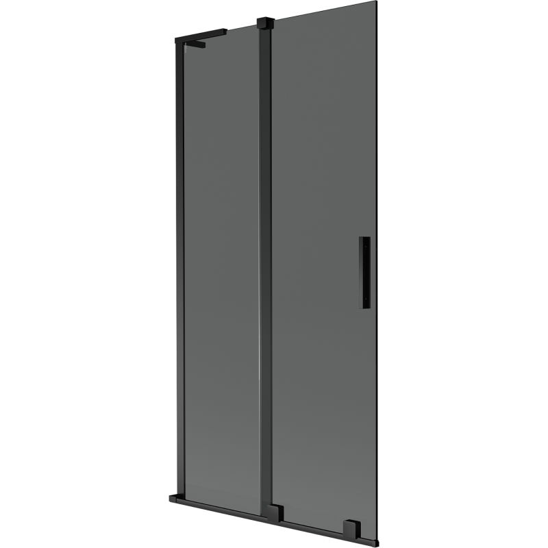Mexen Velar L vonios užtvara, dviejų dalių stumdomas, 95 x 150 cm, grafitas, juodas - 896-095-003-41-70