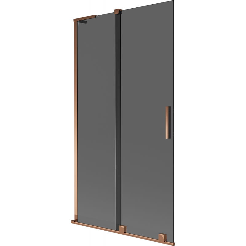 Mexen Velar L vonios panelis, 2 dalių, stumdomas, 100 x 150 cm, grafitas, rožinis auksas - 896-100-003-41-60