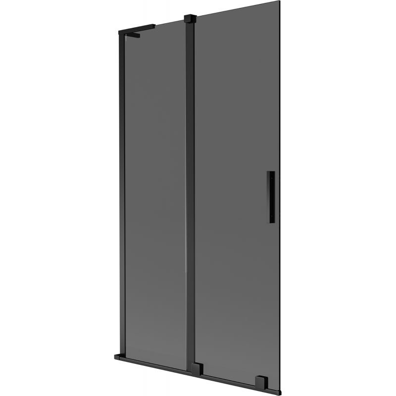 Mexen Velar L vonios ekrano pertvara, 2 dalių stumdomas 100 x 150 cm, grafitas, juodas - 896-100-003-41-70