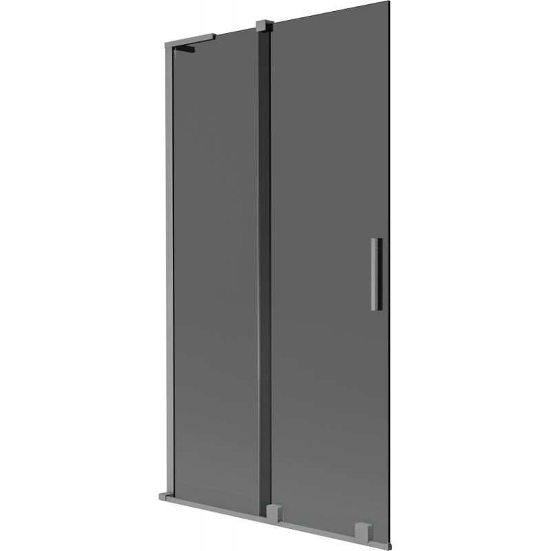Mexen Velar L vonios pertvara 2-dalių stumdomoji 100 x 150 cm, grafitas, gun metal - 896-100-003-41-95