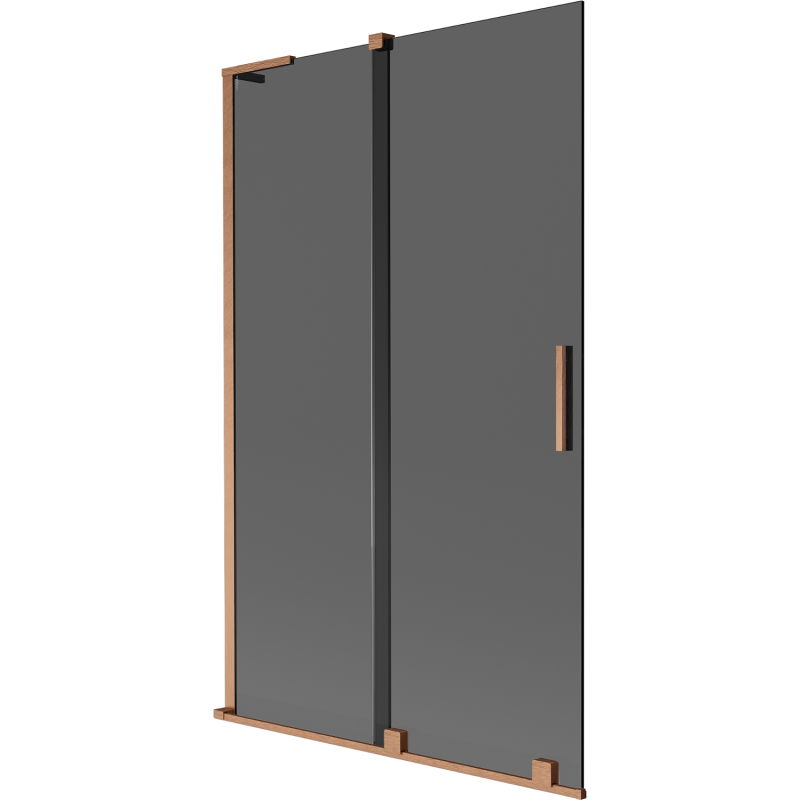 Mexen Velar L vonios ekrano 2-stumdomos durys 110 x 150 cm, grafitas, šepečiuota varis - 896-110-003-41-65
