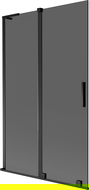 Mexen Velar L vonios sienelė, 2 dalių stumdomos durys, 110 x 150 cm, grafitas, juoda - 896-110-003-41-70