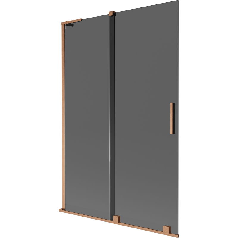 Mexen Velar L vonios ekrano slankusis 2-durų 120 x 150 cm, grafitas, šlifuota varis - 896-120-003-41-65
