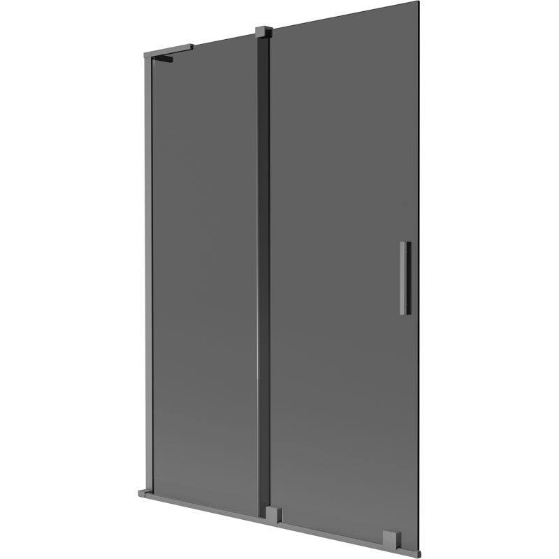 Mexen Velar L dviejų dalių stumdomas vonios ekrano durys 120 x 150 cm, grafitas, šautuvo metalas - 896-120-003-41-95