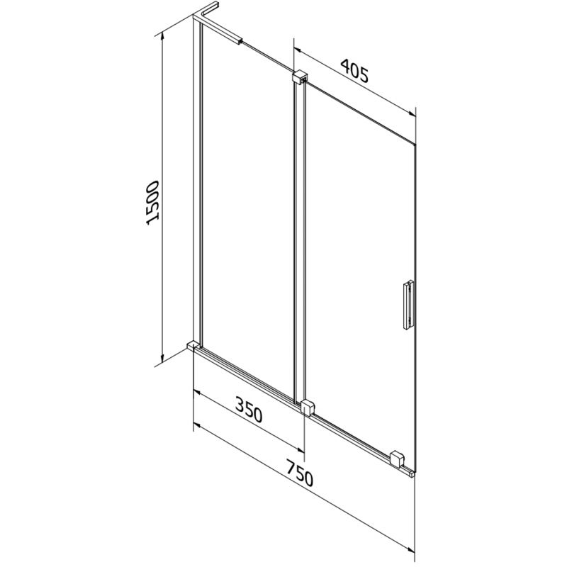 Mexen Velar L vonios pertvara su dvigubais stumdomais varteliais 75 x 150 cm, šalčiai, baltas - 896-075-003-31-20