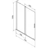 Mexen Velar L 2-dalių stumdomas vonios ekranas 75 x 150 cm, matinė, auksinė - 896-075-003-31-50