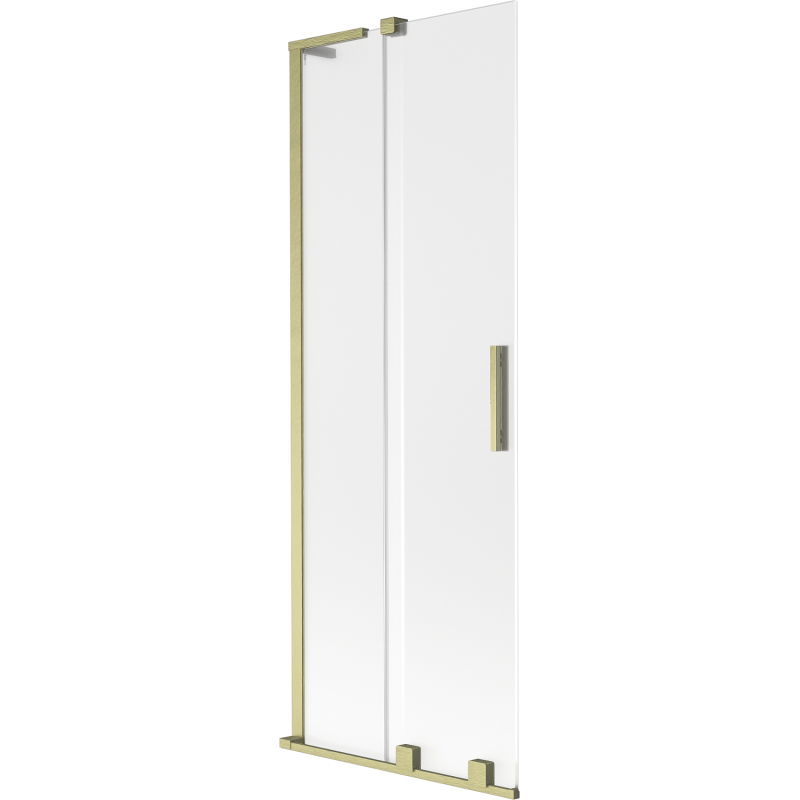 Mexen Velar L vonios ekranas 2 sparnų stumdomas 75 x 150 cm, matinė, aukso spalvos šepetys - 896-075-003-31-55