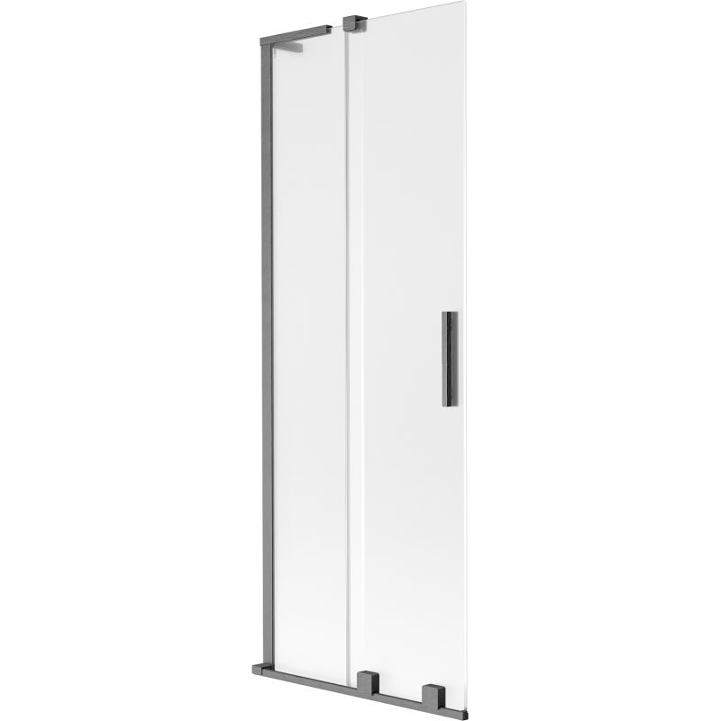 Mexen Velar L dviejų dalių slankiojantis vonios ekranas 75 x 150 cm, šerkšnas, šešėliuotas pilkas šlifuotas - 896-075-003-31-66
