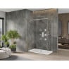 Mexen Omega stumdoma dušo kabina 140 x 70 cm, Skaidrus, Chromo + dušo padėklas Flat - 825-140-070-01-00-4010
