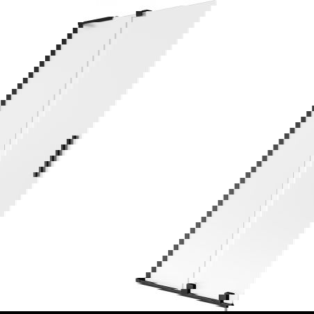 Mexen Velar L vonios sienelė, stumdomos 2-durys, 90 x 150 cm, šerkšnas, juoda - 896-090-003-31-70