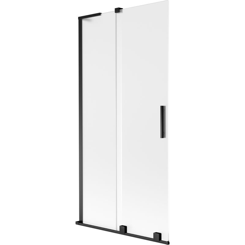 Mexen Velar L vonios uždanga, 2 dalių, stumdomi, 95 x 150 cm, matinė, juoda - 896-095-003-31-70