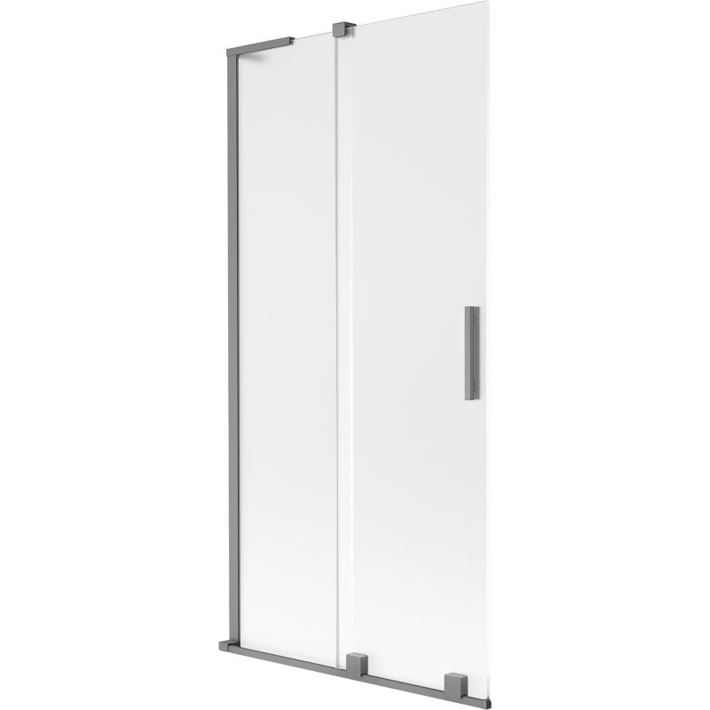 Mexen Velar L vonios užuolaida, dviejų dalių, stumdomas, 95 x 150 cm, šalna, tamsus metalas - 896-095-003-31-95