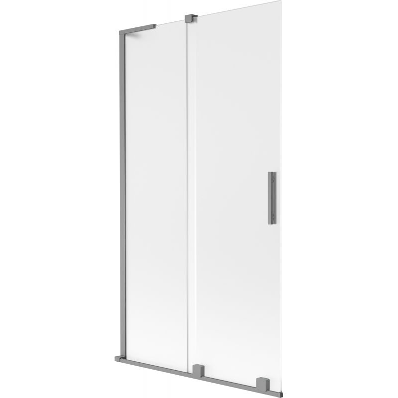 Mexen Velar L vonios uždanga, 2 dalių, stumdomas, 100 x 150 cm, matinė, ginklų metalo spalva - 896-100-003-31-95