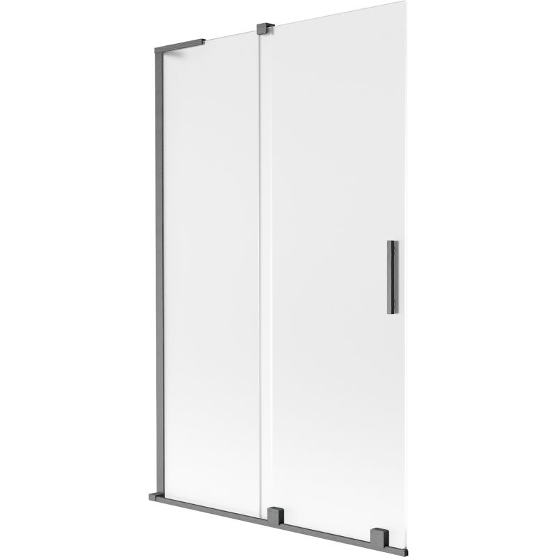 Mexen Velar L vonios sienelė 2-jų dalių stumdoma 110 x 150 cm, šerkšnas, gun gray šlifuotas - 896-110-003-31-66