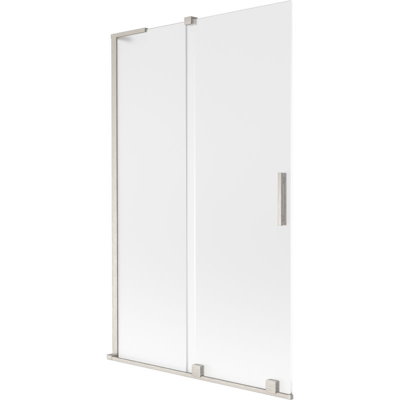 Mexen Velar L dviejų dalių stumdomas vonios ekranas 110 x 150 cm, matinė danga, šlifuotas nikelis - 896-110-003-31-97