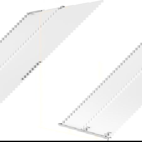 Mexen Velar L dviejų dalių stumdomas vonios ekranas 110 x 150 cm, matinė danga, šlifuotas nikelis - 896-110-003-31-97