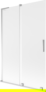 Mexen Velar L vonios pertvara 2 dalių stumdomas 120 x 150 cm, matinė, chromas - 896-120-003-31-01