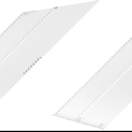 Mexen Velar L vonios užuolaida, dviejų dalių, slankiojančio tipo 120 x 150 cm, matinio stiklo, balta - 896-120-003-31-20