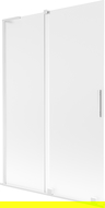 Mexen Velar L vonios užuolaida, dviejų dalių, slankiojančio tipo 120 x 150 cm, matinio stiklo, balta - 896-120-003-31-20