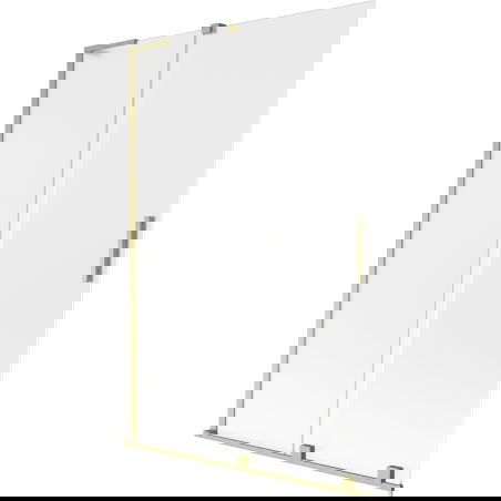 Mexen Velar L vonios ekranas, dviejų dalių stumdomas, 120 x 150 cm, matinė, šlifuotas auksas - 896-120-003-31-55