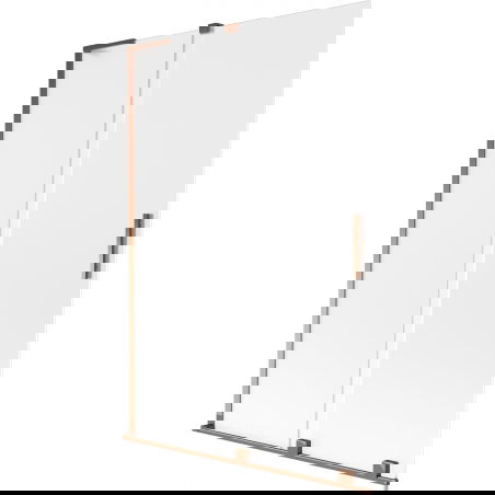 Mexen Velar L vonios ekrano durys, 2 skyrių, stumdomos, 120 x 150 cm, šerkšnas, rožinis auksas - 896-120-003-31-60