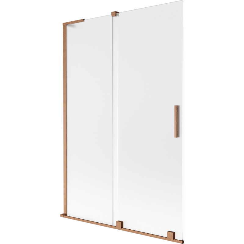 Mexen Velar L vonios ekrano 2 dalių stumdomas 120 x 150 cm, matinė spalva, šlifuota vario spalva - 896-120-003-31-65