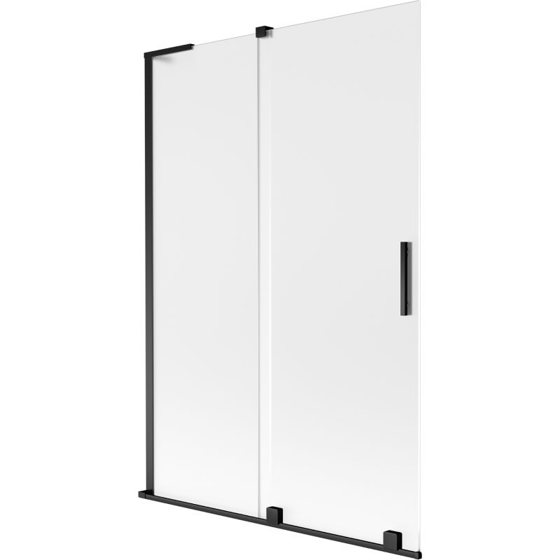Mexen Velar L vonios uždanga, 2 dalių, stumdoma 120 x 150 cm, matinė, juoda - 896-120-003-31-70