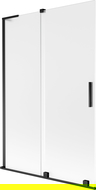 Mexen Velar L vonios sienelė 2 dalių stumdomas 120 x 150 cm, matinė, juoda - 896-120-003-31-70