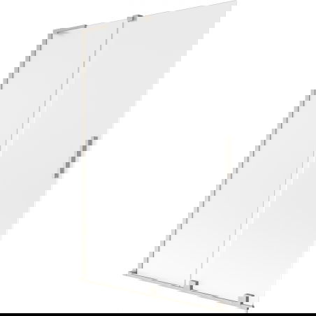 Mexen Velar L vonios ekranas, 2-jų dalių stumdomas 120 x 150 cm, šerkšnas, šlifuotas nikelis - 896-120-003-31-97