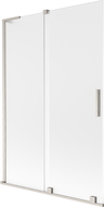 Mexen Velar L vonios ekranas, 2-jų dalių stumdomas 120 x 150 cm, šerkšnas, šlifuotas nikelis - 896-120-003-31-97