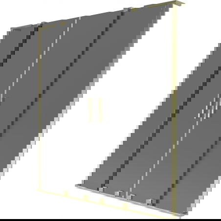 Mexen Velar L Duo vonios uždanga, 2-stumdomi sparnai, 150 x 150 cm, grafitas, auksinis - 896-150-003-42-50