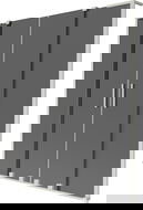 Mexen Velar L Dvigubas stumdomas vonios ekranas, 150 x 150 cm, grafitas, šlifuotas nikelis - 896-150-003-42-97