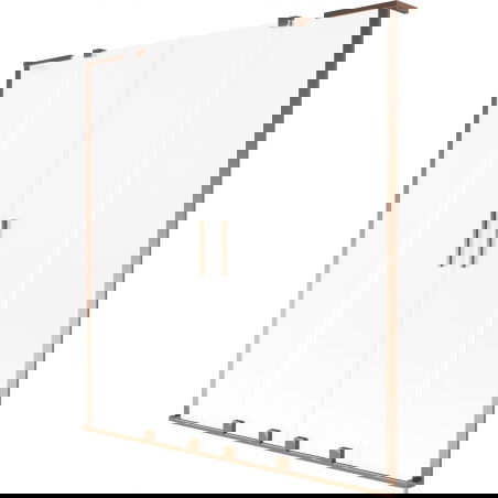 Mexen Velar L Duo vonios užtvara, 2 dalių stumdomos durys, 150 x 150 cm, šerkšnas, rožinis auksas - 896-150-003-32-60