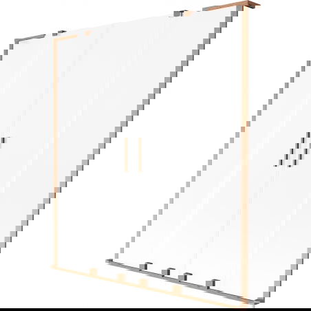 Mexen Velar L Duo vonios uždanga, 2 dalių, slankiojančios 150 x 150 cm, matinė, šlifuota varis - 896-150-003-32-65