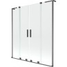 Mexen Velar L Dvigubas stumdomas vonios dviejų dalių ekranas 150 x 150 cm, skaidrus, šlifuotas gun gray - 896-150-003-02-66