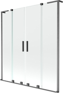 Mexen Velar L Dvigubas stumdomas vonios dviejų dalių ekranas 150 x 150 cm, skaidrus, šlifuotas gun gray - 896-150-003-02-66