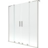 Mexen Velar L Duo dvigubas 2-durų vonios ekranas, stumdomas 150 x 150 cm, skaidrus, šlifuotas nikelis - 896-150-003-02-97